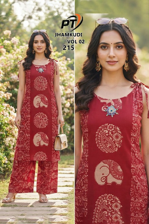PADMAVATI TEXTILES JHAMKUDI VOL 2 WHOLESALE READYMADE VRTICAN STYLISH COMBO CORD SET FOR EXPORT