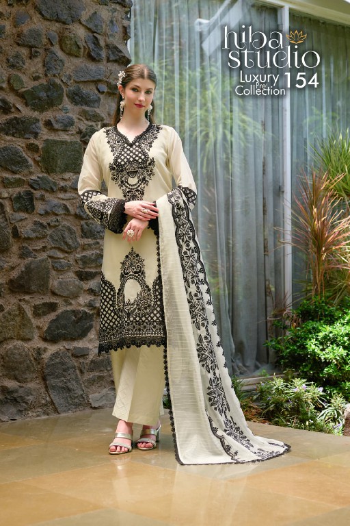HIBA STUDIO D.NO LPC-154 WHOLESALE READYMADE ORGANZA ELEGANT PAKISTANI 3 PCS COMBO SET SUITS EXPORTER