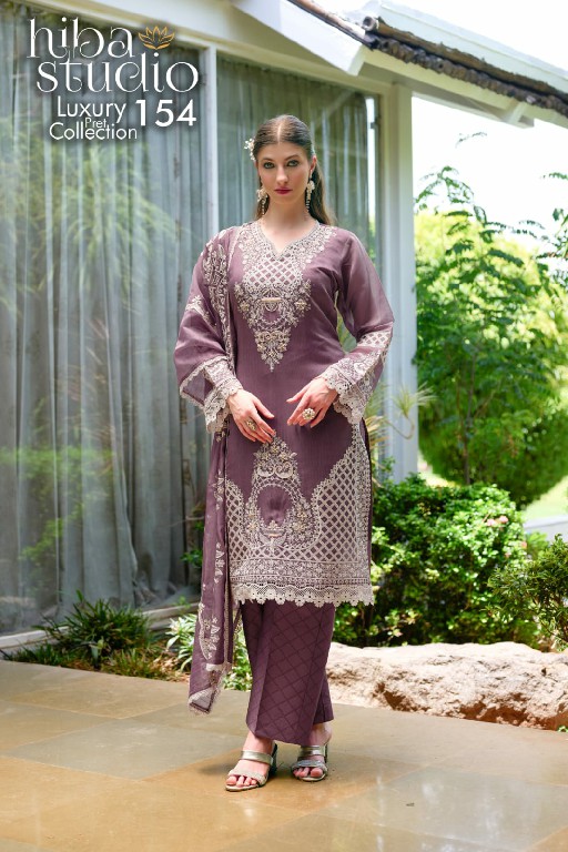 HIBA STUDIO D.NO LPC-154 WHOLESALE READYMADE ORGANZA ELEGANT PAKISTANI 3 PCS COMBO SET SUITS EXPORTER