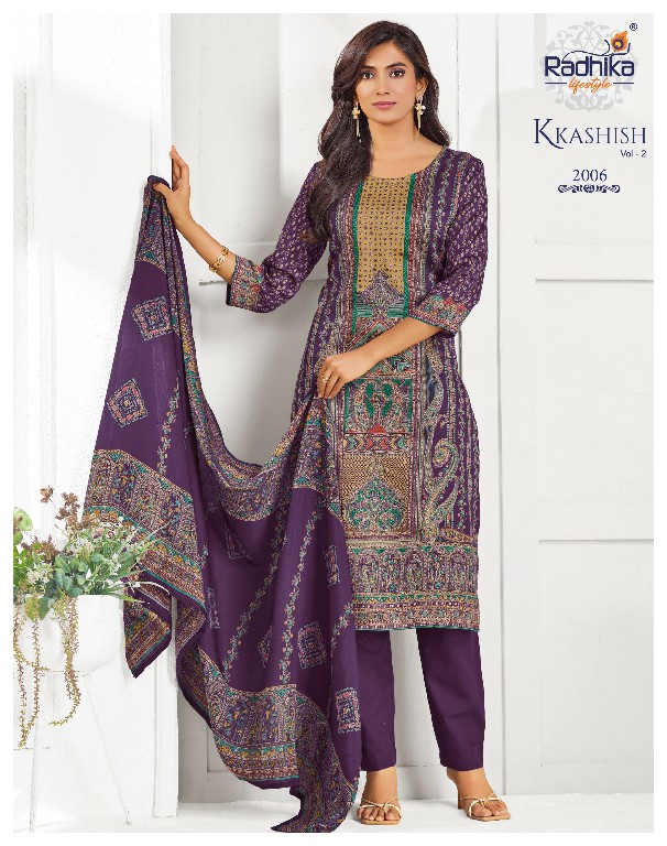 RADHIKA LIFESTYLE KKASHISH VOL 2 WHOLESALE READYMADE JAM WITH WORK BIG SIZE 3 PCS SUITS EXPORTER