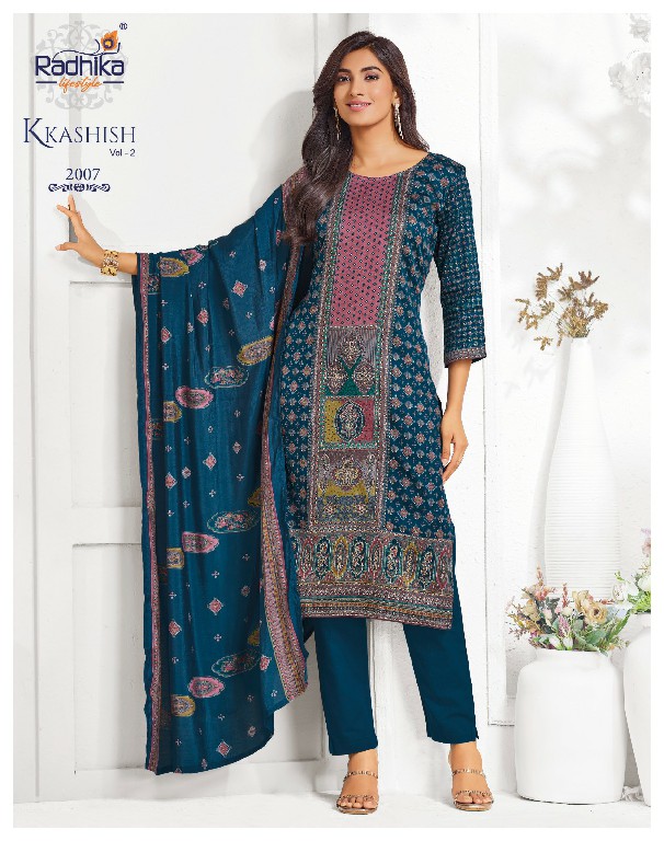 RADHIKA LIFESTYLE KKASHISH VOL 2 WHOLESALE READYMADE JAM WITH WORK BIG SIZE 3 PCS SUITS EXPORTER