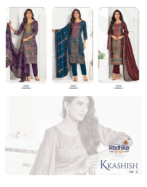 RADHIKA LIFESTYLE KKASHISH VOL 2 WHOLESALE READYMADE JAM WITH WORK BIG SIZE 3 PCS SUITS EXPORTER