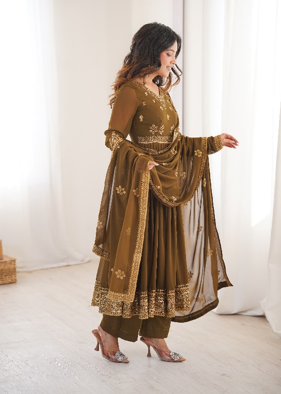 SP SERIES D.NO SP-104 WHOLESALE READYMADE FAUX GEORGETTE ANARKALI STYLE DESIGNER 3 PCS SUITS EXPORTER