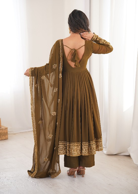 SP SERIES D.NO SP-104 WHOLESALE READYMADE FAUX GEORGETTE ANARKALI STYLE DESIGNER 3 PCS SUITS EXPORTER