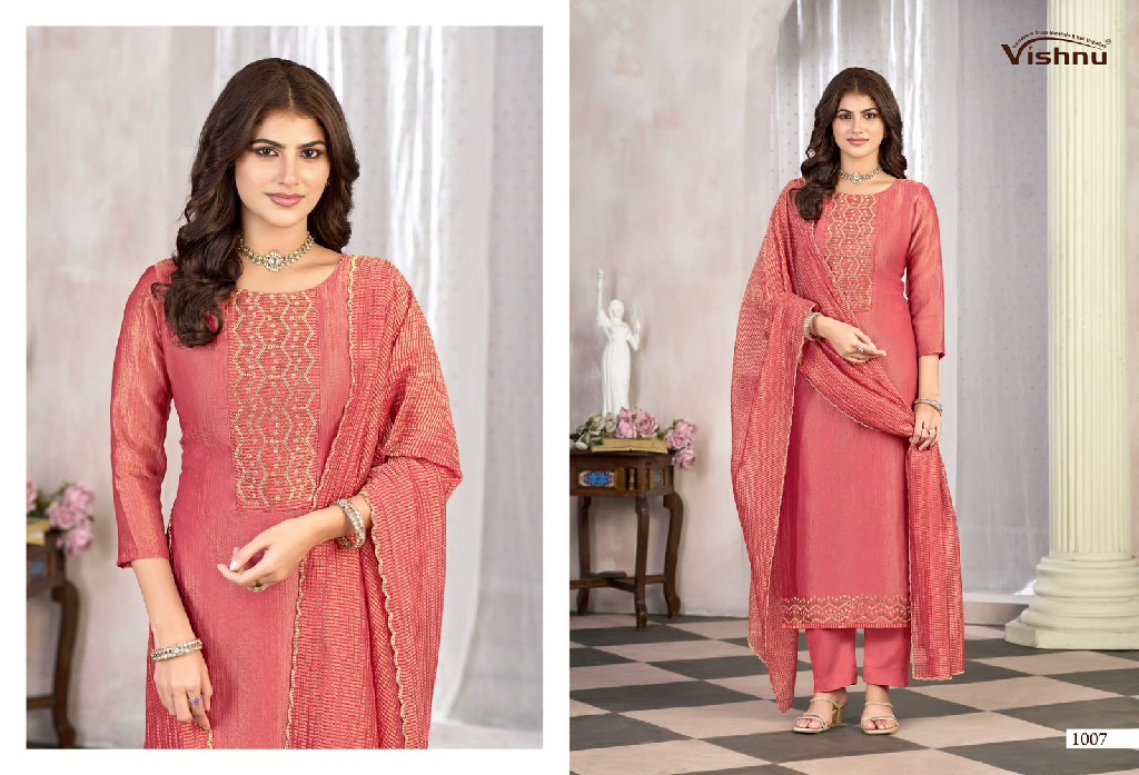 VISHNU SURKHIYAAH WHOLESALE SALSA SILK TRENDING DESIGN UNSTITCH SALWAR SUITS EXPORTER