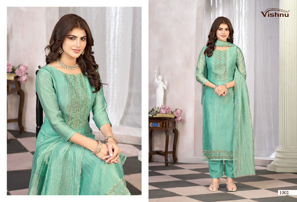 VISHNU SURKHIYAAH WHOLESALE SALSA SILK TRENDING DESIGN UNSTITCH SALWAR SUITS EXPORTER