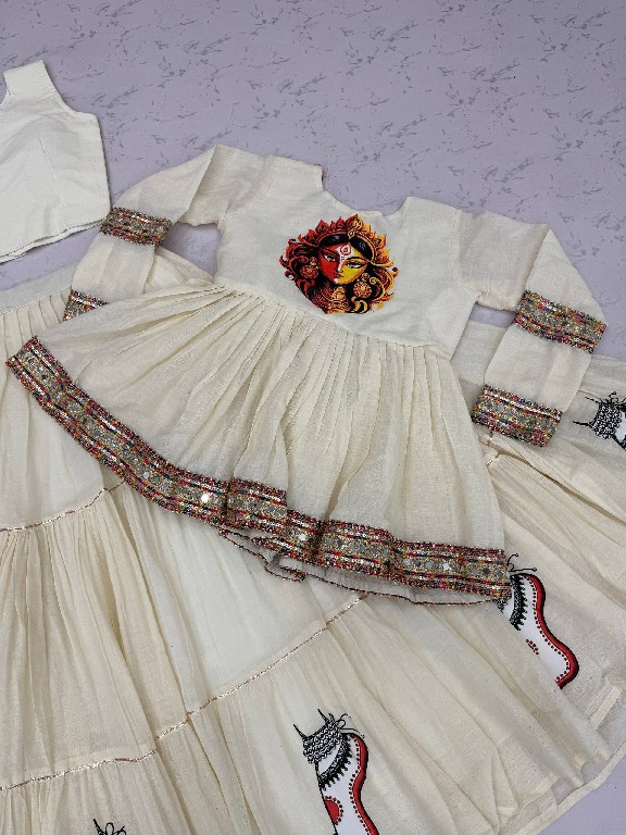 PRISHA CREATION D.NO PC-605 WHOLESALE READYMADE COTTON NAVRATRI SPECIAL KEDIYA STYLE LEHENGA CHOLI FOR EXPORT