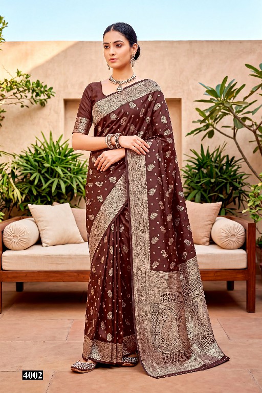 SAROJ DESTINY SIMMER SATIN VOL 4 WHOLESALE TISSUE SATIN OCCASION WEAR INDIAN SAREES FOR WOMEN SUPPLIER