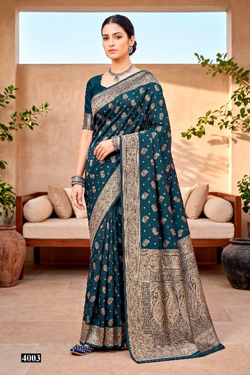 SAROJ DESTINY SIMMER SATIN VOL 4 WHOLESALE TISSUE SATIN OCCASION WEAR INDIAN SAREES FOR WOMEN SUPPLIER