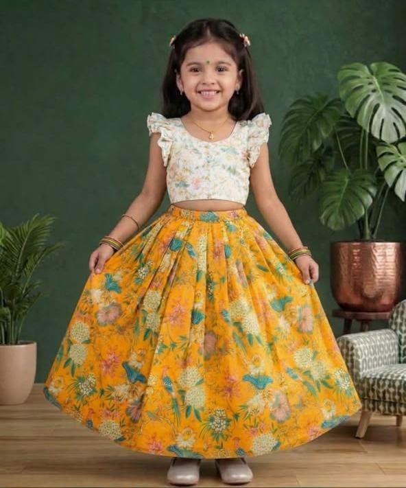 TEXTILEDEAL D.NO HK-297 WHOLESALE READYMADE PURE SILK BEAUTIFUL LEHENGA CHOLI FOR KIDS EXPORTER