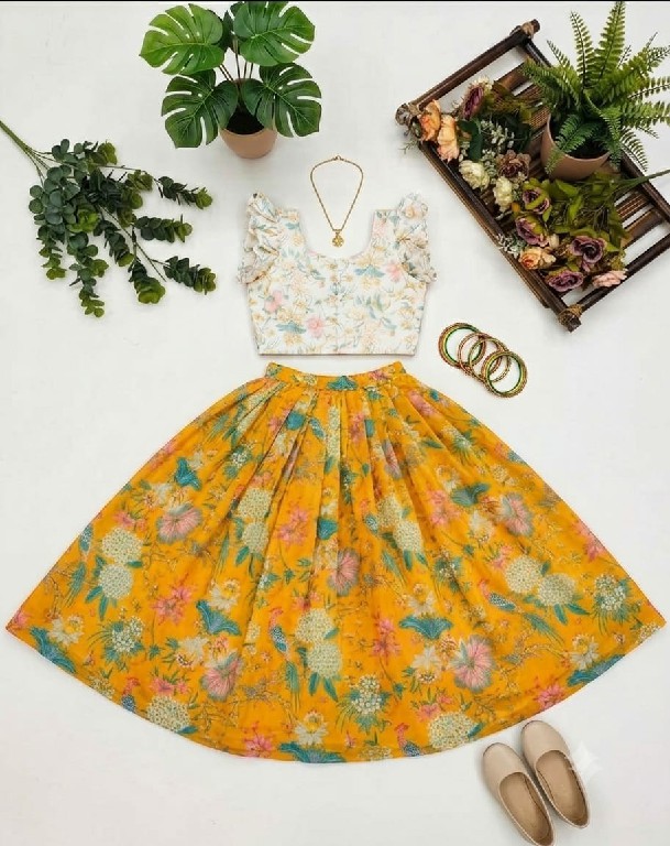 TEXTILEDEAL D.NO HK-297 WHOLESALE READYMADE PURE SILK BEAUTIFUL LEHENGA CHOLI FOR KIDS EXPORTER