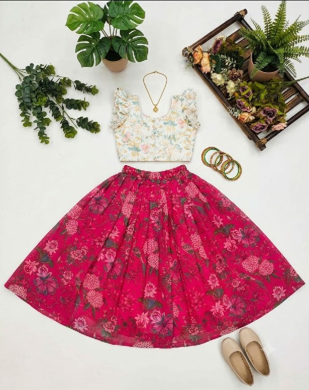 TEXTILEDEAL D.NO HK-297 WHOLESALE READYMADE PURE SILK BEAUTIFUL LEHENGA CHOLI FOR KIDS EXPORTER