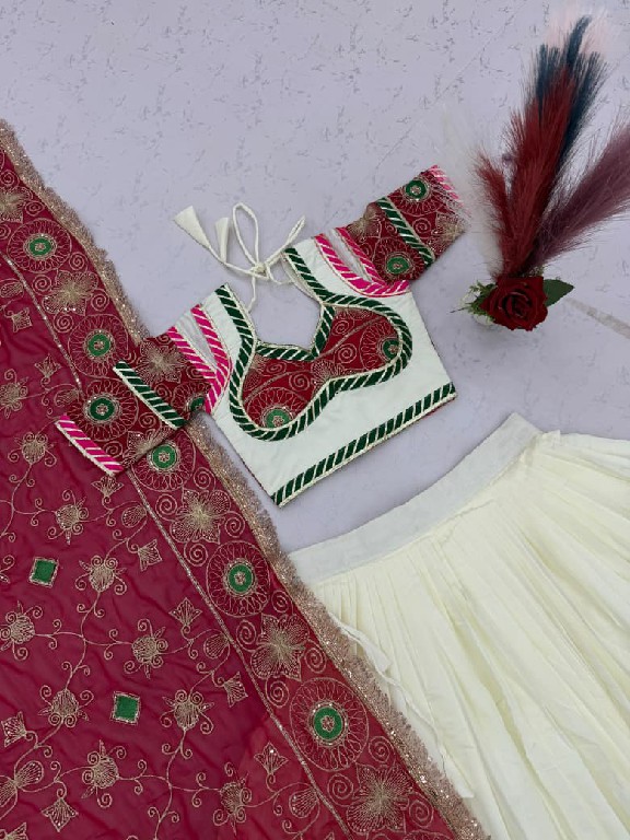 TAPI CREATION D.NO 325 WHOLESALE READYMADE ROMAN SILK NAVRATRI STYLE AMAZING LEHENGA CHOLI FOR EXPORT