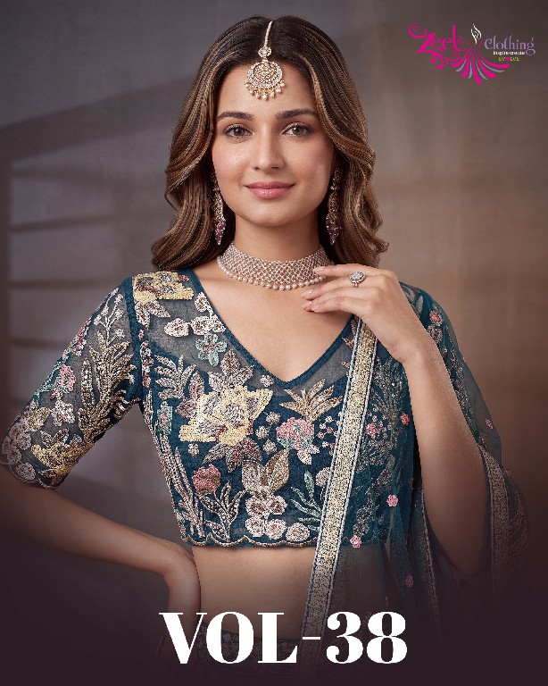 ZEEL CLOTHING ZEEL VOL 38 WHOLESALE SOFT NET EMBROIDERED LEHENGA CHOLI FOR EVERY OCCASION EXPORTER