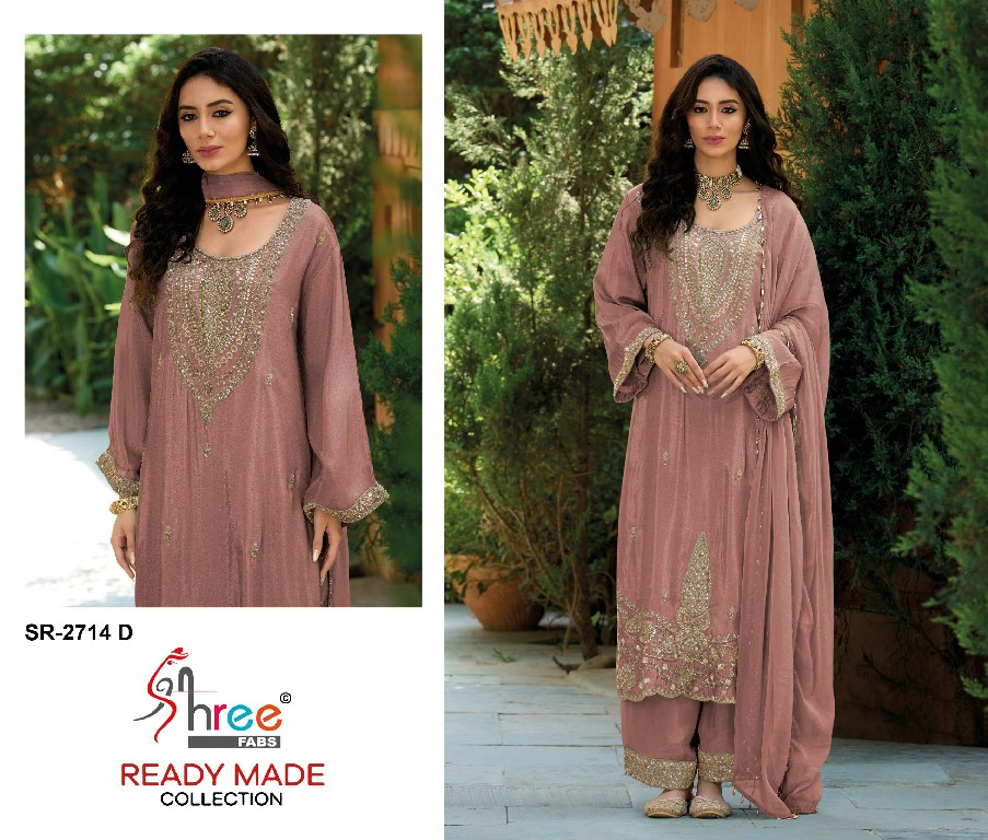 SHREE FABS R-2714 WHOLESALE READYMADE VISCOSE TISSUE BEATS WORK STYLISH 3 PCS SUITS EXPORTER