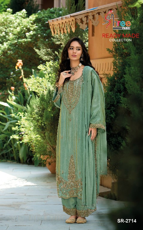 SHREE FABS R-2714 WHOLESALE READYMADE VISCOSE TISSUE BEATS WORK STYLISH 3 PCS SUITS EXPORTER