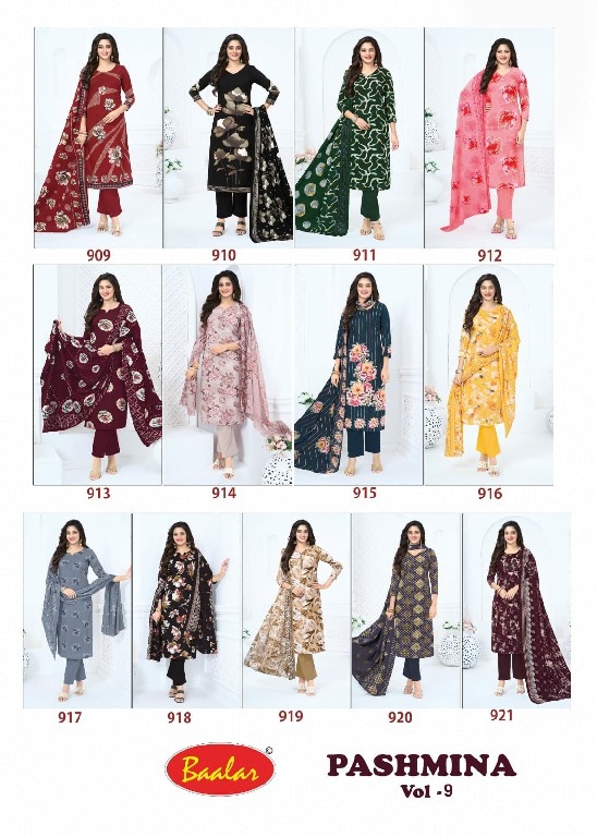 BAALAR PASHMINA VOL 9 WHOLESALE COTTON PRINTED DAILY WEAR DRESS MATERIAL ONLINE