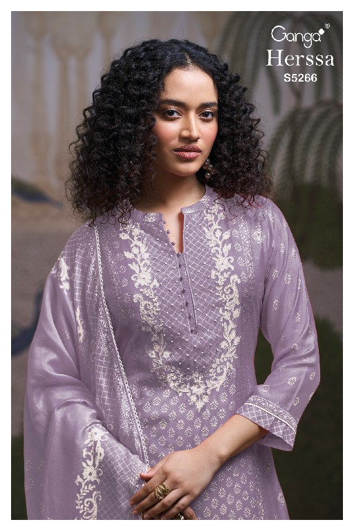 GANGA HERSSA S5266 WHOLESALE PURE WOOL PASHMINA WINTER CASUAL WEAR DRESS MATERIAL ONLINE