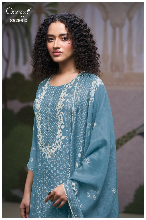 GANGA HERSSA S5266 WHOLESALE PURE WOOL PASHMINA WINTER CASUAL WEAR DRESS MATERIAL ONLINE