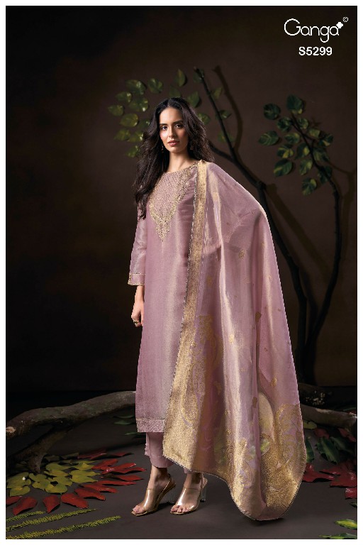 GANGA UAELIA S5299 WHOLESALE PURE BEMBERG SILK JACQUARD SOLID COLOR UNSTITCH SALWAR SUITS FOR EXPORT