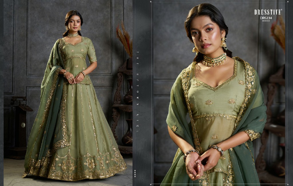 ARYA SAANJH WHOLESALE ORGANZA EMBROIDERED PARTY WEAR LEHENGA CHOLI FOR EXPORT