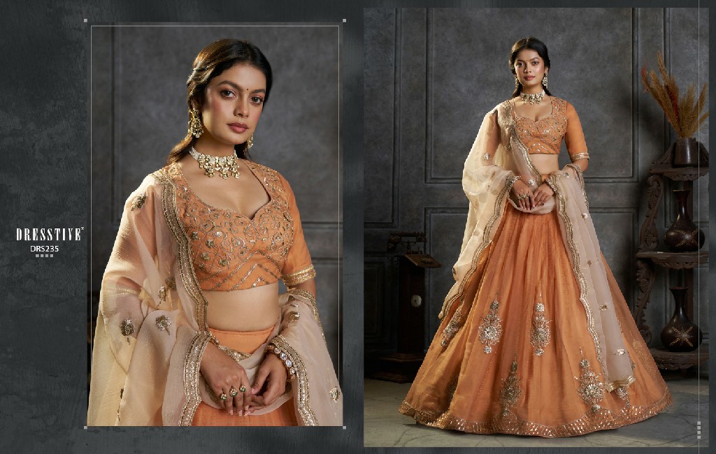 ARYA SAANJH WHOLESALE ORGANZA EMBROIDERED PARTY WEAR LEHENGA CHOLI FOR EXPORT