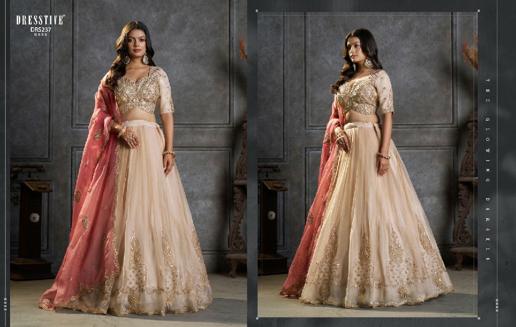 ARYA SAANJH WHOLESALE ORGANZA EMBROIDERED PARTY WEAR LEHENGA CHOLI FOR EXPORT