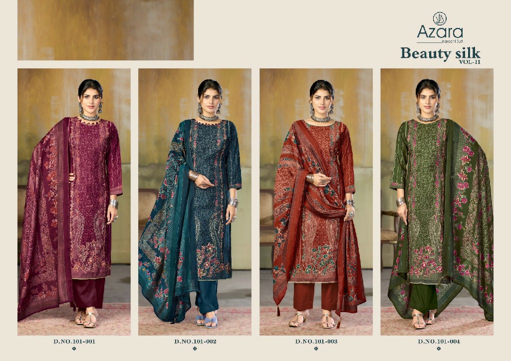 AZARA BY RADHIKA FASHION BEAUTY SILK VOL 11 WHOLESALE MODAL MUSLIN DESIGNER UNSTITCH SALWAR SUITS SUPPLIER