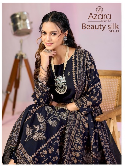 AZARA BY RADHIKA FASHION BEAUTY SILK VOL 13 WHOLESALE MODAL MUSLIN DESIGNER PRINT WITH WORK UNSTITCH SALWAR SUITS FOR EXPORT