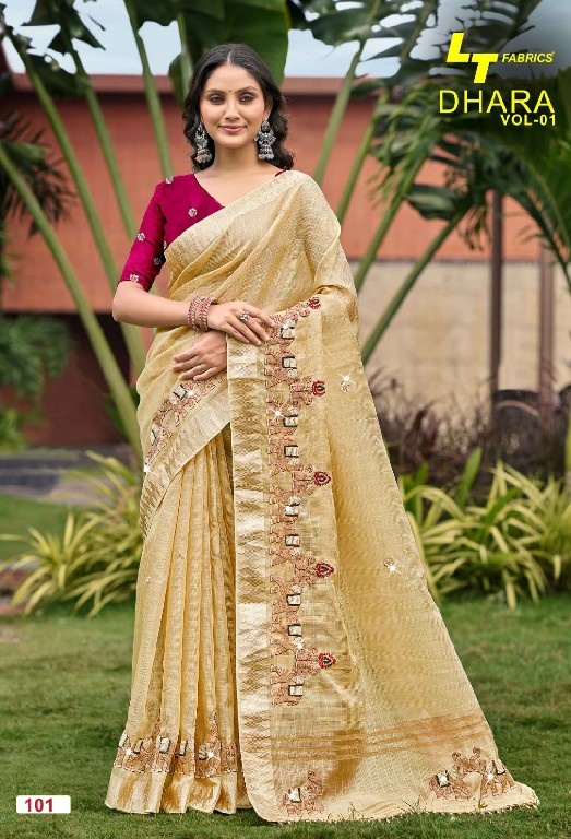 LT FASHION DHARA VOL 1 WHOLESALE KORA SILK BEAUTIFUL FESTIVE WEAR INDIAN SAREES FOR WOMEN ONLINE