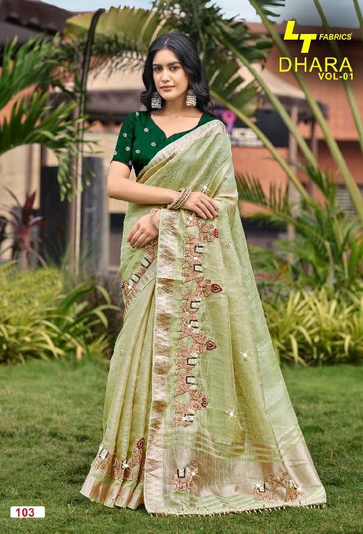 LT FASHION DHARA VOL 1 WHOLESALE KORA SILK BEAUTIFUL FESTIVE WEAR INDIAN SAREES FOR WOMEN ONLINE