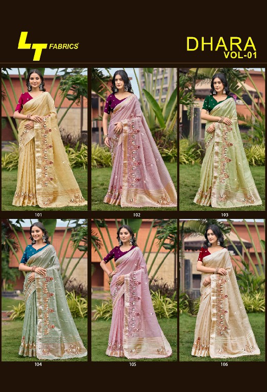 LT FASHION DHARA VOL 1 WHOLESALE KORA SILK BEAUTIFUL FESTIVE WEAR INDIAN SAREES FOR WOMEN ONLINE