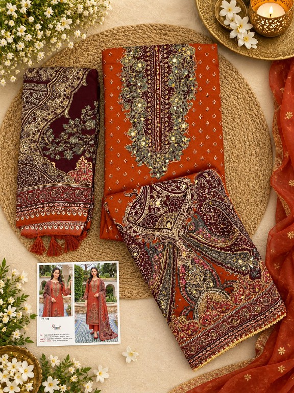 SHREE FABS D.NO KT-419 WHOLESALE VISCOSE MUSLIN BEAUTIFUL DESIGN UNSTITCH SALWAR SUITS EXPORTER