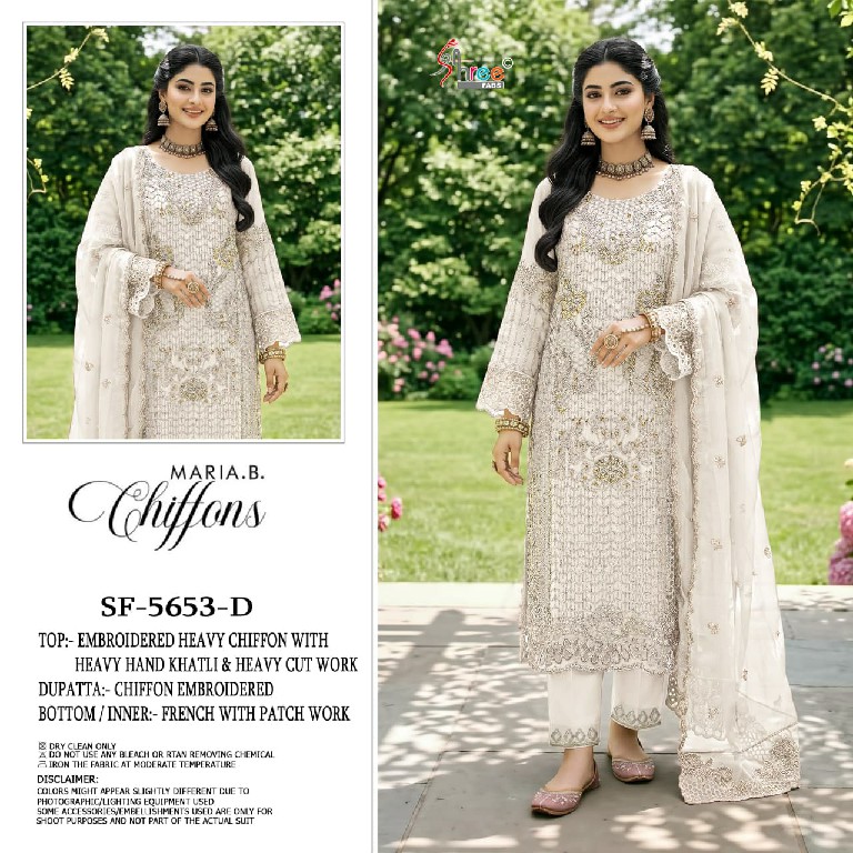 SHREE FABS D.NO 5653 WHOLESALE CHIFFON PAKISTANI GORGEOUS LOOK UNSTITCH SALWAR SUITS SUPPLIER
