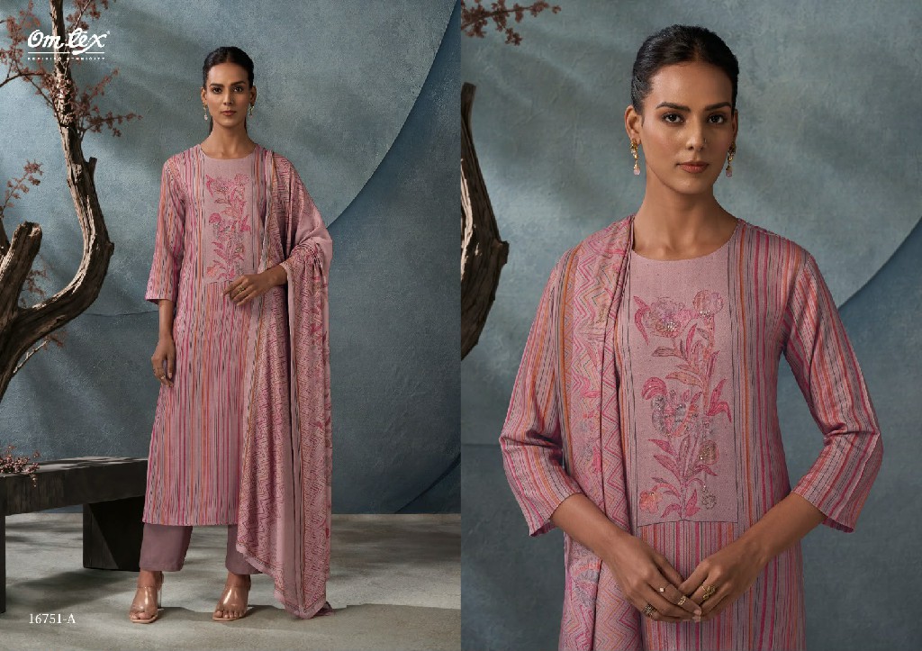 OMTEX ALYA WHOLESALE PURE PASHMINA WINTER WEAR UNSTITCH SALWAR SUITS SUPPLIER