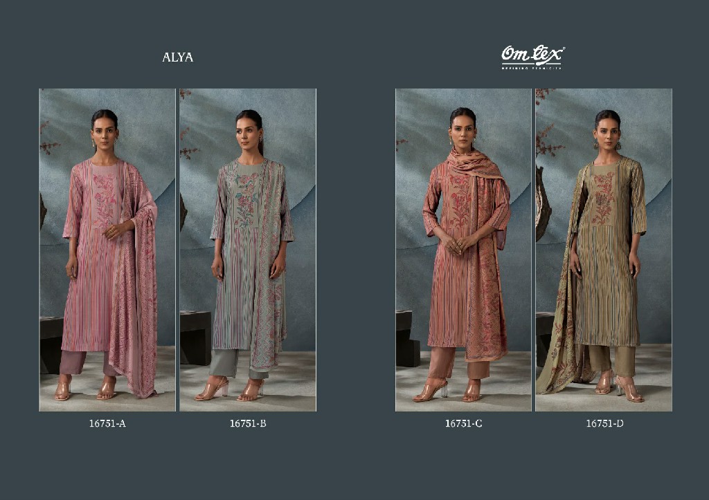 OMTEX ALYA WHOLESALE PURE PASHMINA WINTER WEAR UNSTITCH SALWAR SUITS SUPPLIER