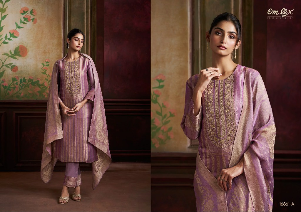 OMTEX HARLEEN WHOLESALE GIRAFFE SILK JACQUARD UNSTITCH SALWAR SUITS FOR EXPORT