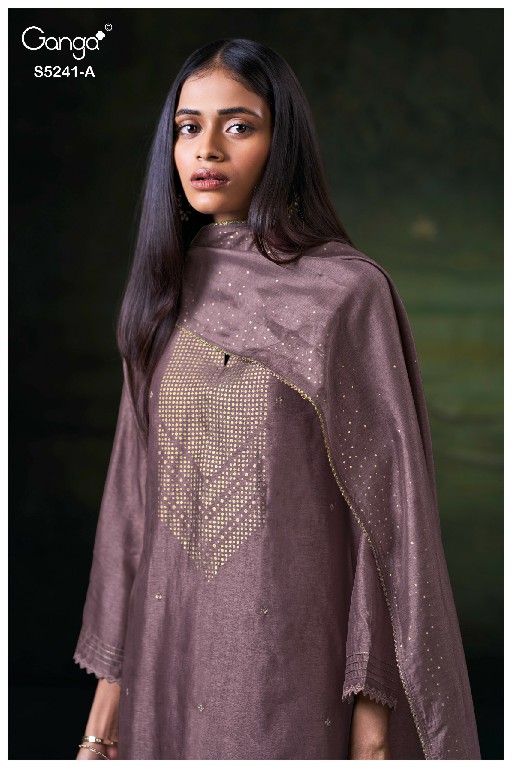 GANGA DEYMTH S5241 WHOLESALE PURE BEMBERG RAW SILK SOLID COLOR UNSTITCH SALWAR SUITS EXPORTER