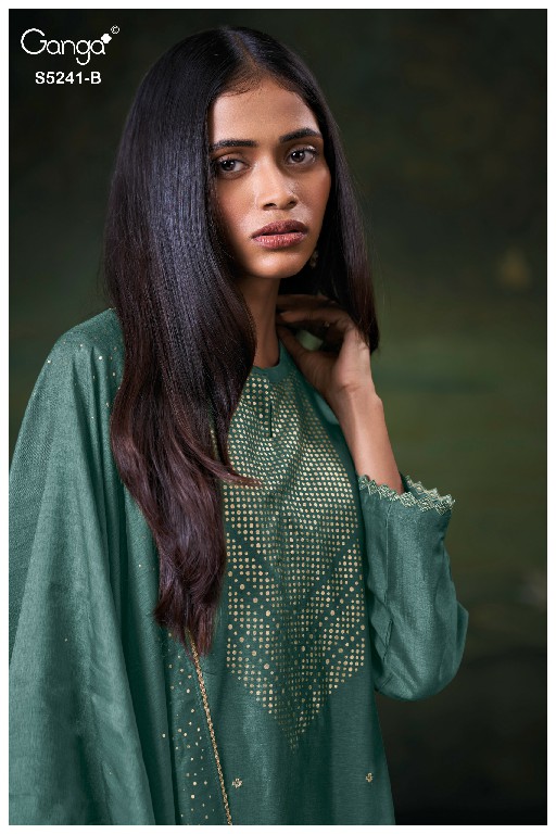 GANGA DEYMTH S5241 WHOLESALE PURE BEMBERG RAW SILK SOLID COLOR UNSTITCH SALWAR SUITS EXPORTER