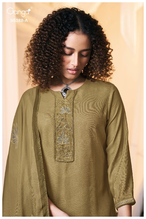 GANGA CIELSA S5388 WHOLESALE PURE WOOL PASHMINA WINTER CLASSY LOOK UNSTITCH SALWAR SUITS EXPORTER