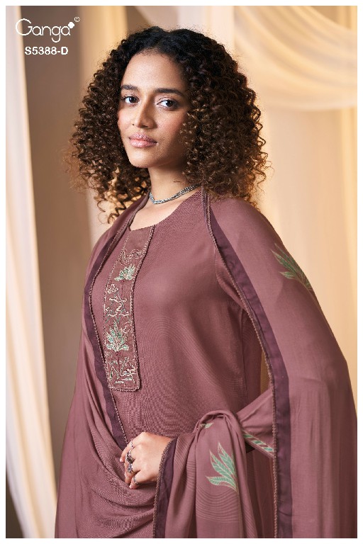 GANGA CIELSA S5388 WHOLESALE PURE WOOL PASHMINA WINTER CLASSY LOOK UNSTITCH SALWAR SUITS EXPORTER