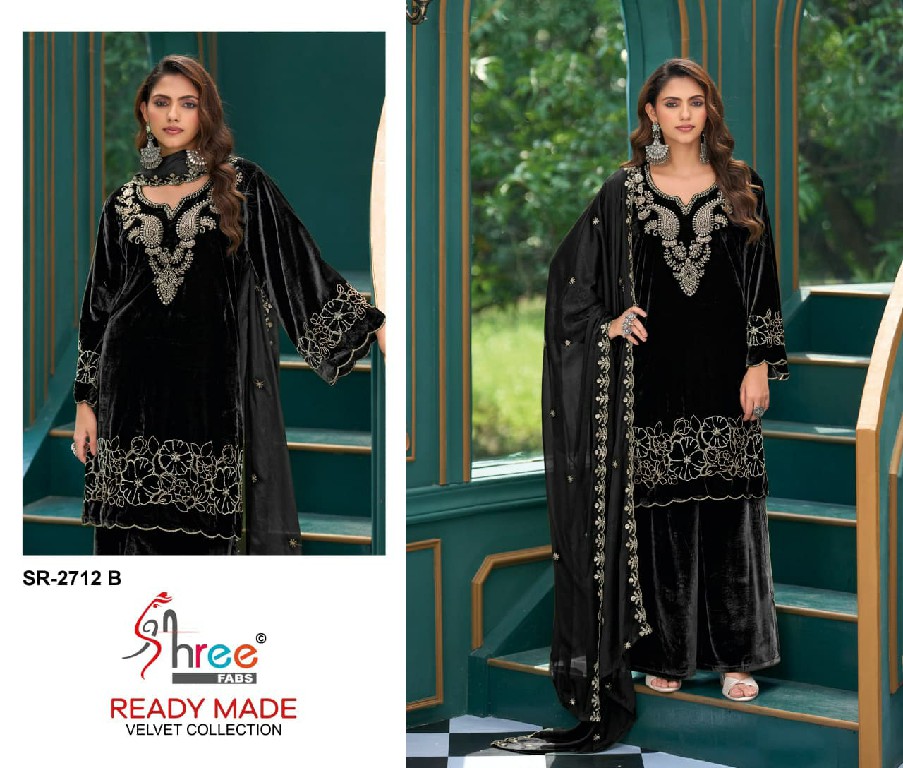 SHREE FABS R-2712 WHOLESALE READYMADE WINTER VELVET BEATS WORK PAKISTANI 3 PCS SUITS FOR EXPORT