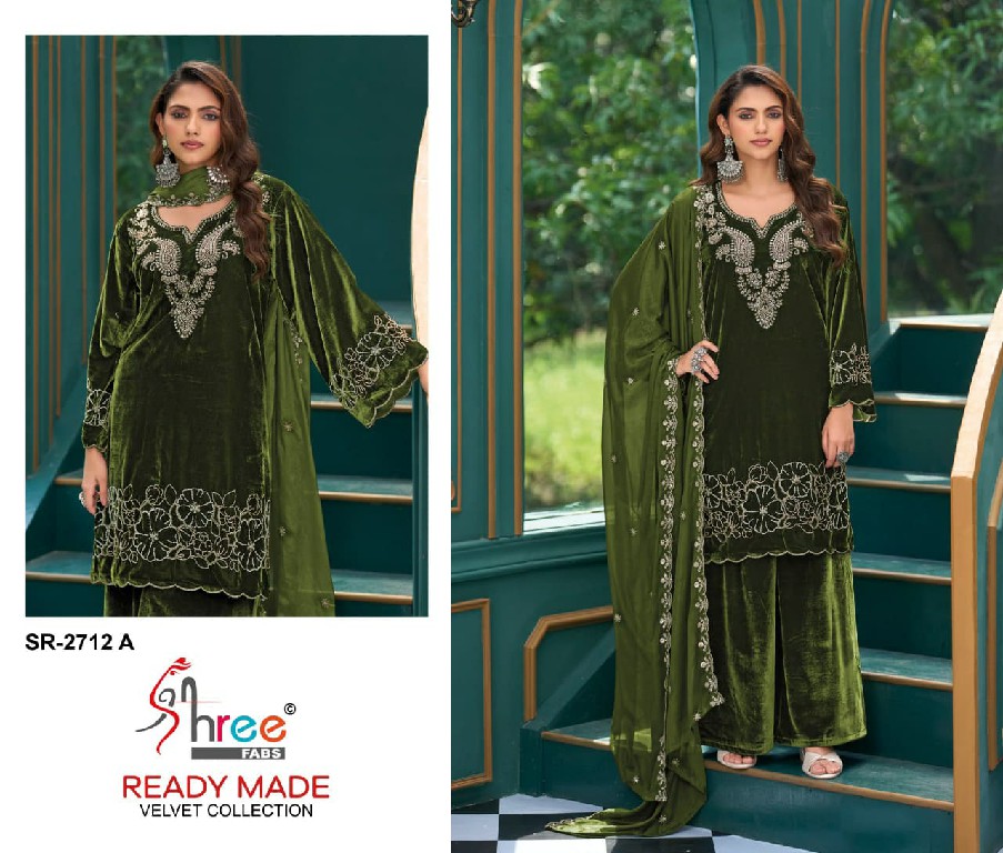 SHREE FABS R-2712 WHOLESALE READYMADE WINTER VELVET BEATS WORK PAKISTANI 3 PCS SUITS FOR EXPORT