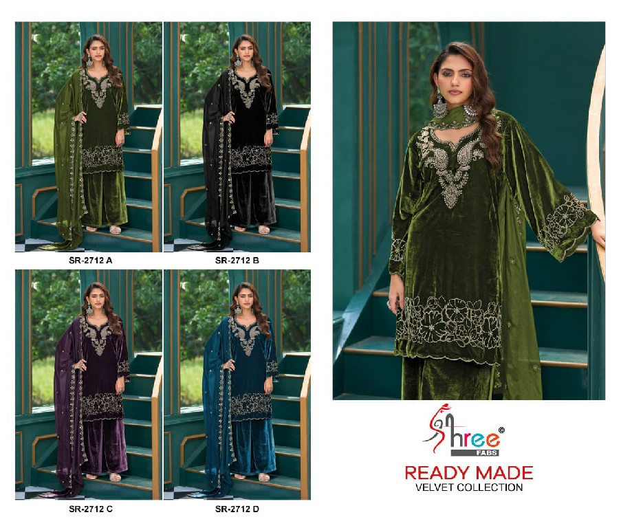 SHREE FABS R-2712 WHOLESALE READYMADE WINTER VELVET BEATS WORK PAKISTANI 3 PCS SUITS FOR EXPORT