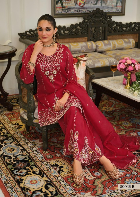 TEXTILEDEAL D.NO 50036 WHOLESALE READYMADE CHINON WITH WORK BIG SIZE FESTIVE WEAR 3 PCS SUITS SUPPLIER