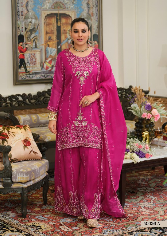 TEXTILEDEAL D.NO 50036 WHOLESALE READYMADE CHINON WITH WORK BIG SIZE FESTIVE WEAR 3 PCS SUITS SUPPLIER