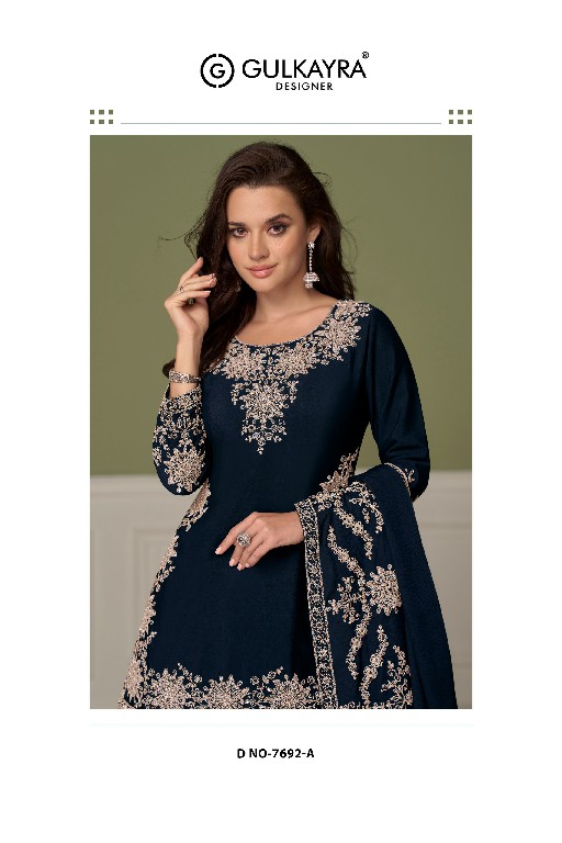 SAADGI BY GULKAYRA DESIGNER WHOLESALE READYMADE REAL CHINON PARTY WEAR TOP SKIRT WITH DUPATTA ONLINE