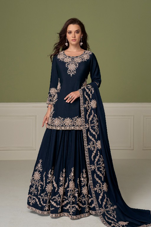 SAADGI BY GULKAYRA DESIGNER WHOLESALE READYMADE REAL CHINON PARTY WEAR TOP SKIRT WITH DUPATTA ONLINE