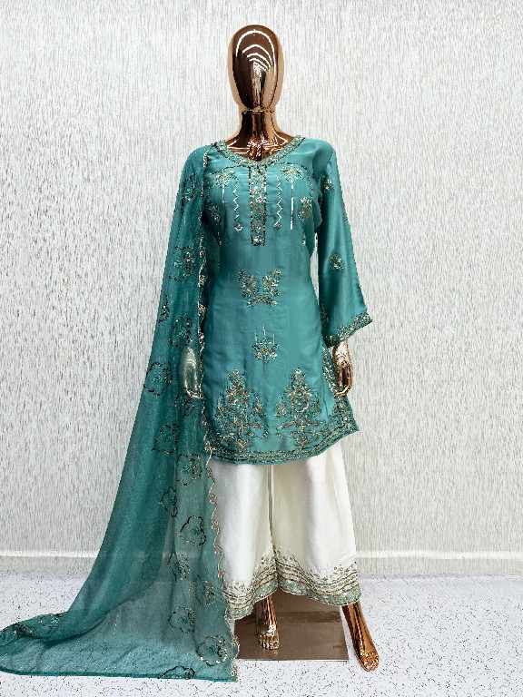 LAXURIA TRENDZ D.NO 1674 WHOLESALE READYMADE SATIN ELEGANCE 3 PCS SUITS SUPPLIER