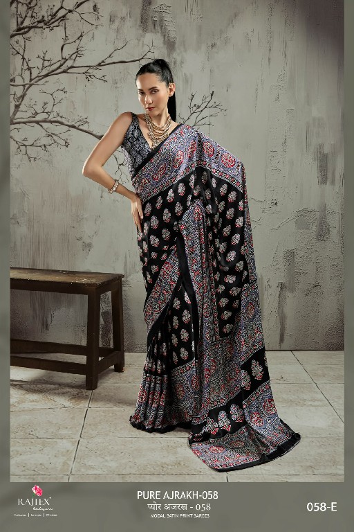 RAJTEX PURE AJRAKH VOL 58 WHOLESALE MODAL SATIN PRINTED CASUAL WEAR SAREES FOR WOMEN ONLINE